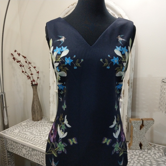 🍒NWT🍒 TED BAKER NAVY PENCIL DRESS - Picture 4 of 9